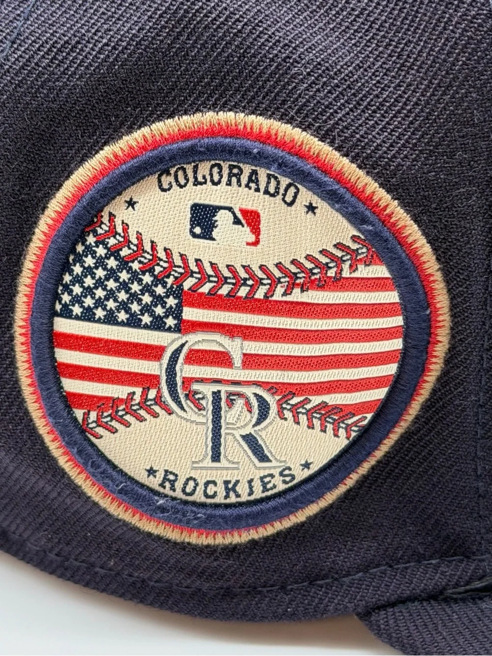 MLB Colorado Rockies Navy Red Cream Patch Cap